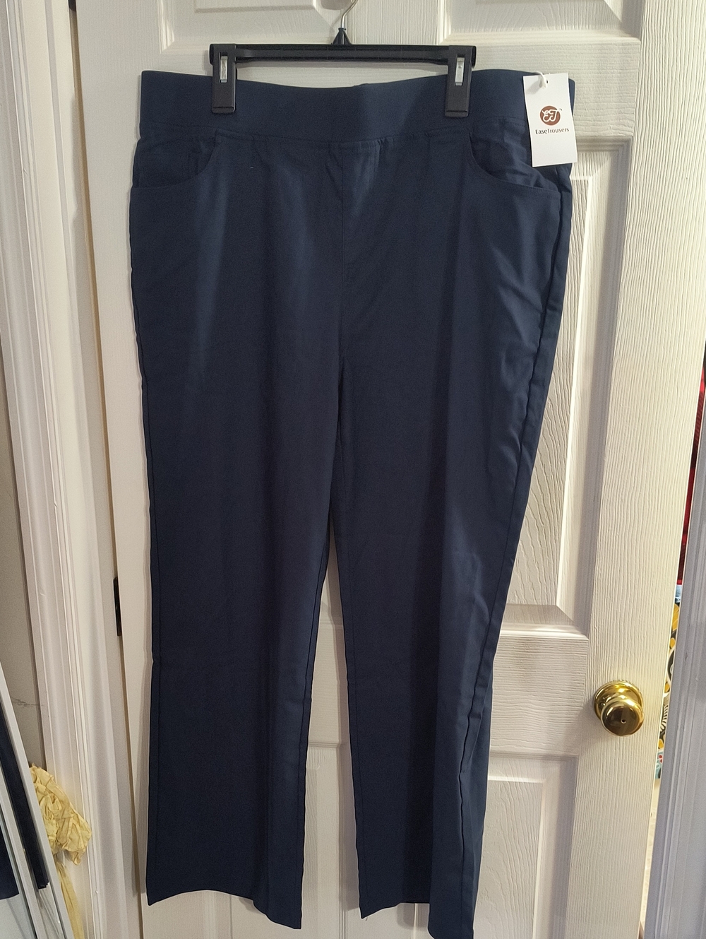 NEW Ease Trousers Dark Navy Pull-On Wide Leg Trousers